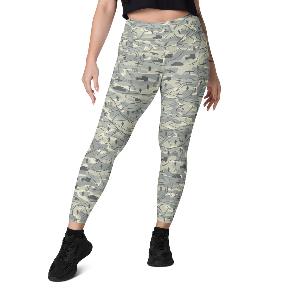 Battlefield Map CAMO Leggings with pockets - Womens With Pockets