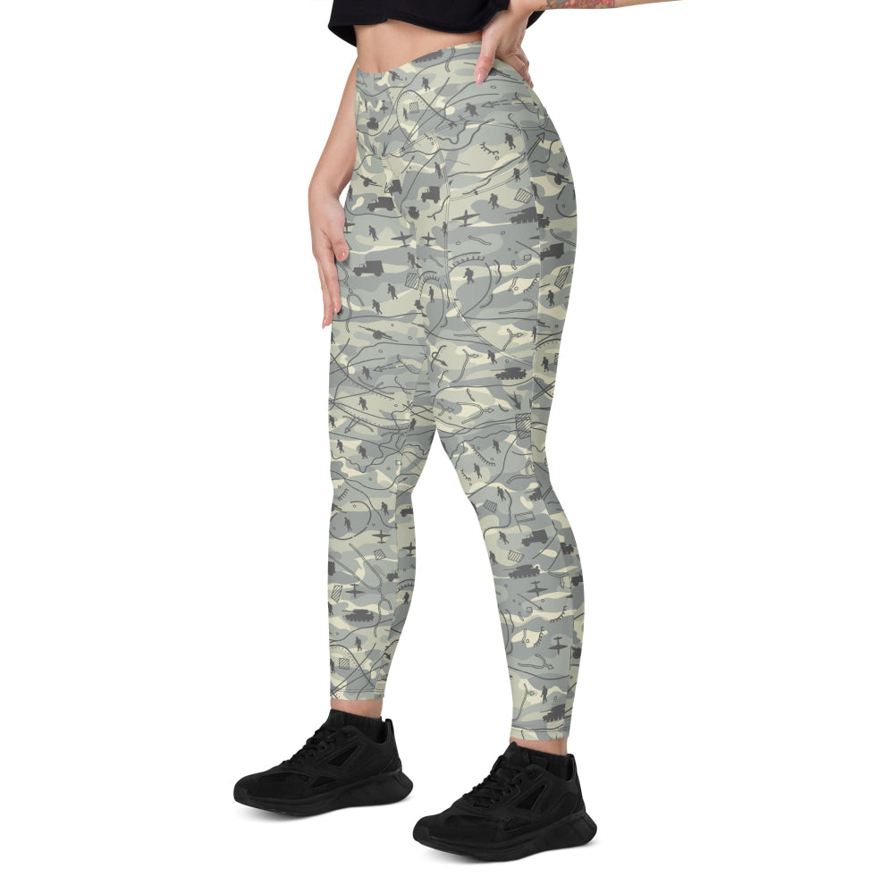 Battlefield Map CAMO Leggings with pockets - Womens With Pockets