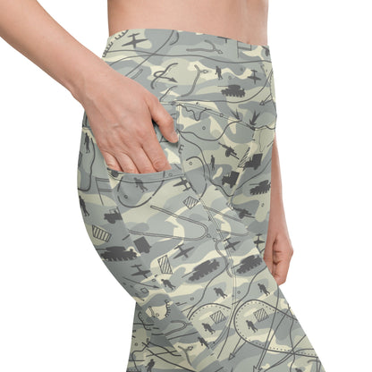 Battlefield Map CAMO Leggings with pockets - Womens With Pockets