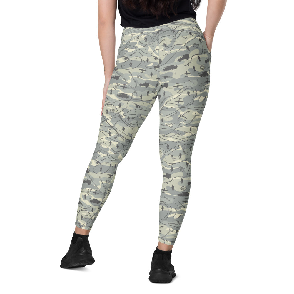 Battlefield Map CAMO Leggings with pockets - Womens With Pockets