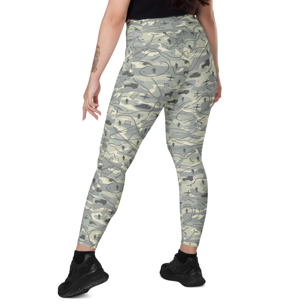 Battlefield Map CAMO Leggings with pockets - Womens With Pockets