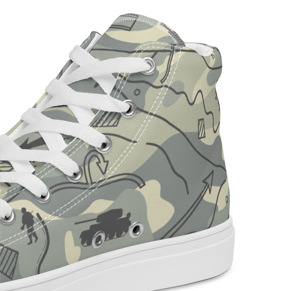 Battlefield Map CAMO Men’s high top canvas shoes - Mens High Top Canvas Shoes