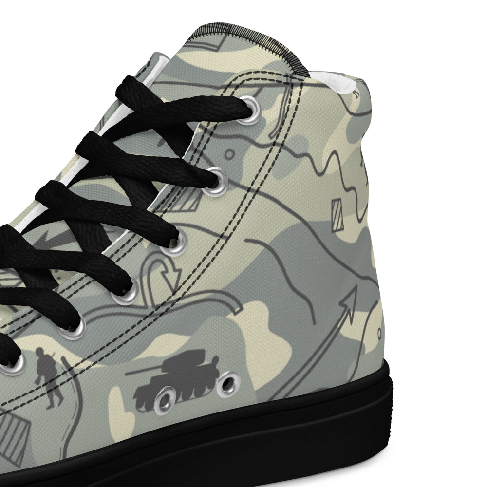 Battlefield Map CAMO Men’s high top canvas shoes - Mens High Top Canvas Shoes