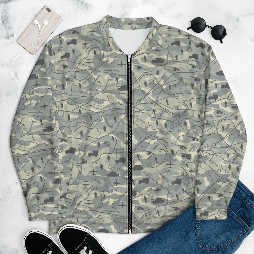 Battlefield Map CAMO Unisex Bomber Jacket - XS