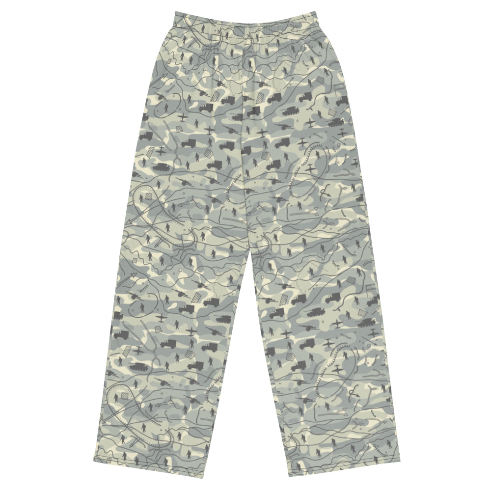 Battlefield Map CAMO unisex wide-leg pants - 2XS - Unisex Wide-Leg Pants