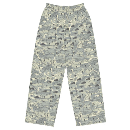 Battlefield Map CAMO unisex wide-leg pants - 2XS - Unisex Wide-Leg Pants