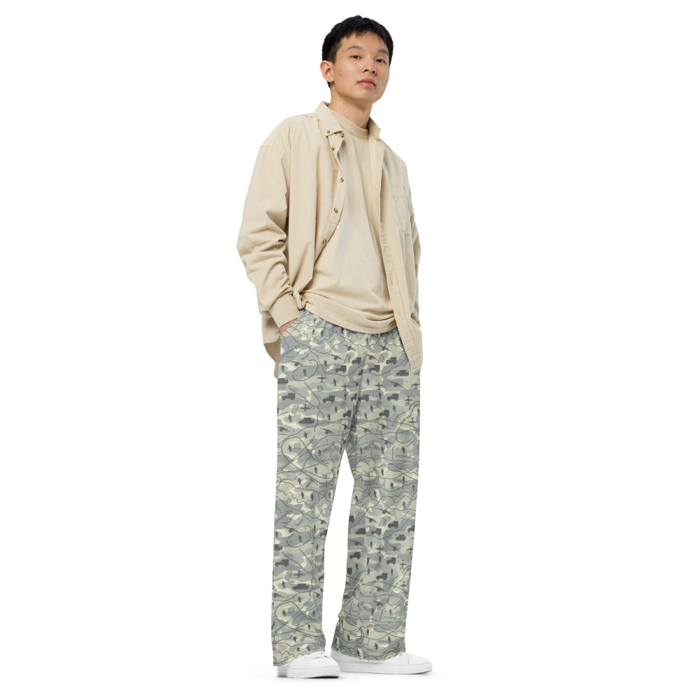 Battlefield Map CAMO unisex wide-leg pants - Unisex Wide-Leg Pants