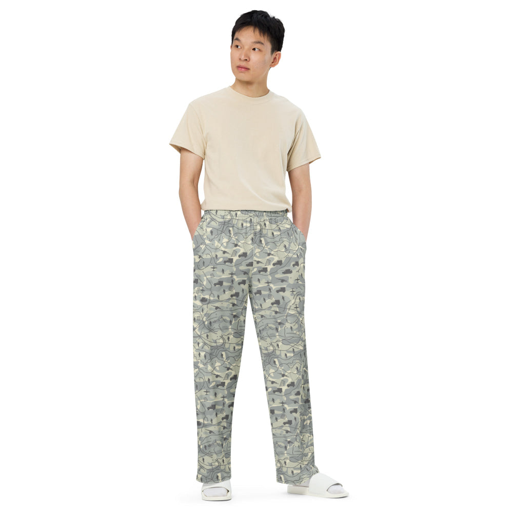 Battlefield Map CAMO unisex wide-leg pants - Unisex Wide-Leg Pants