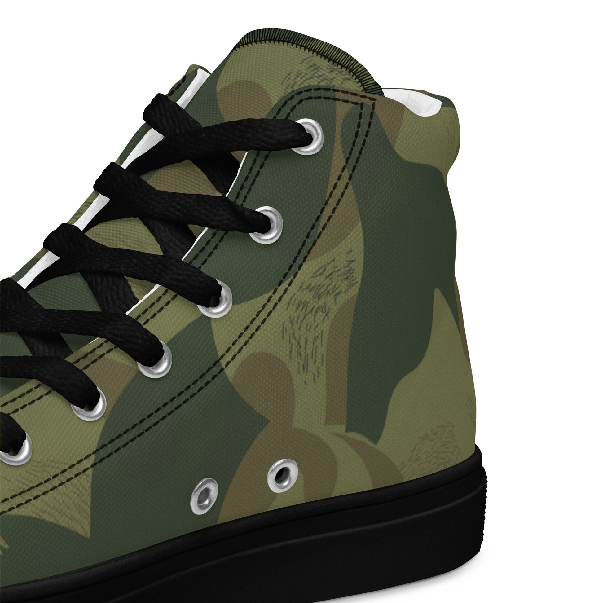 Belgian Brushstroke Moon and Balls CAMO Mens high top canvas shoes - High Top Canvas Shoes