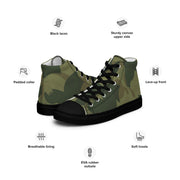 Brushstroke Moon and Balls CAMO Mens High-Top Canvas Shoes