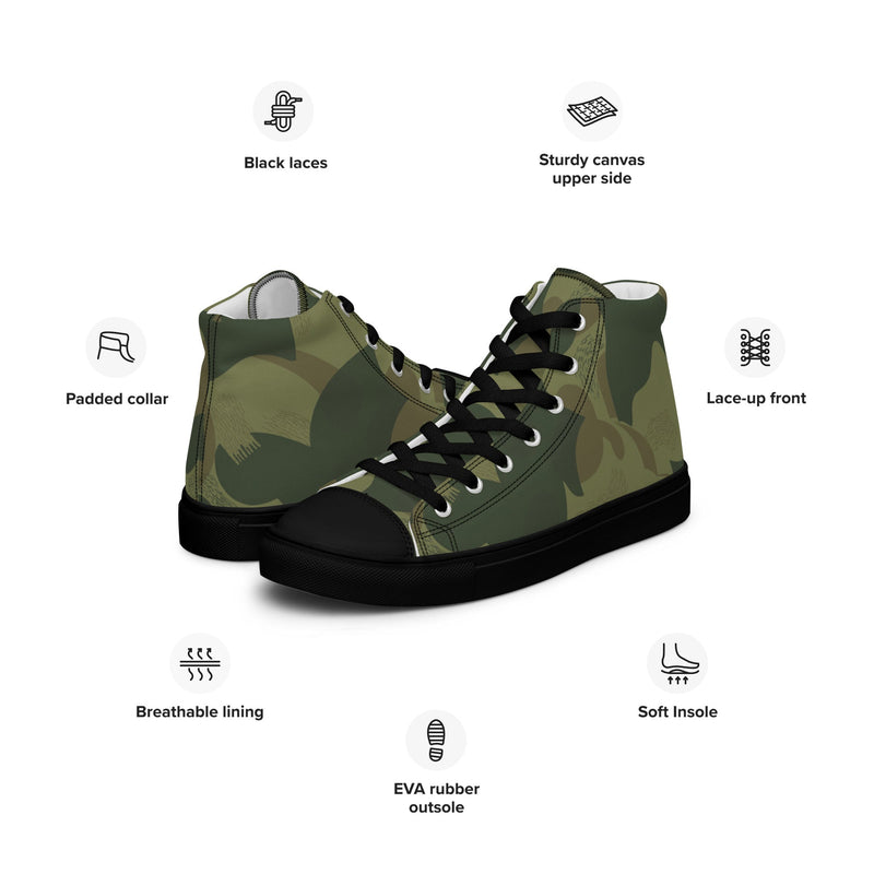 Brushstroke Moon and Balls CAMO Mens High-Top Canvas Shoes