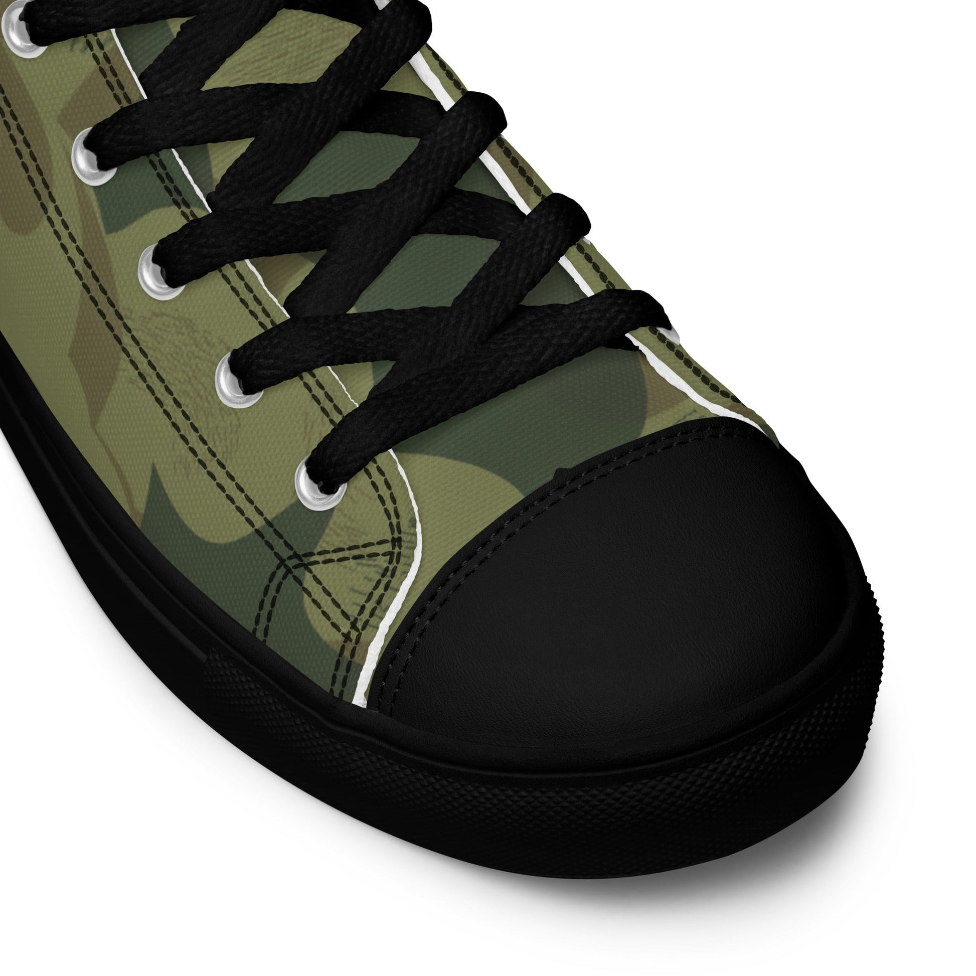 Belgian Brushstroke Moon and Balls CAMO Mens high top canvas shoes - High Top Canvas Shoes