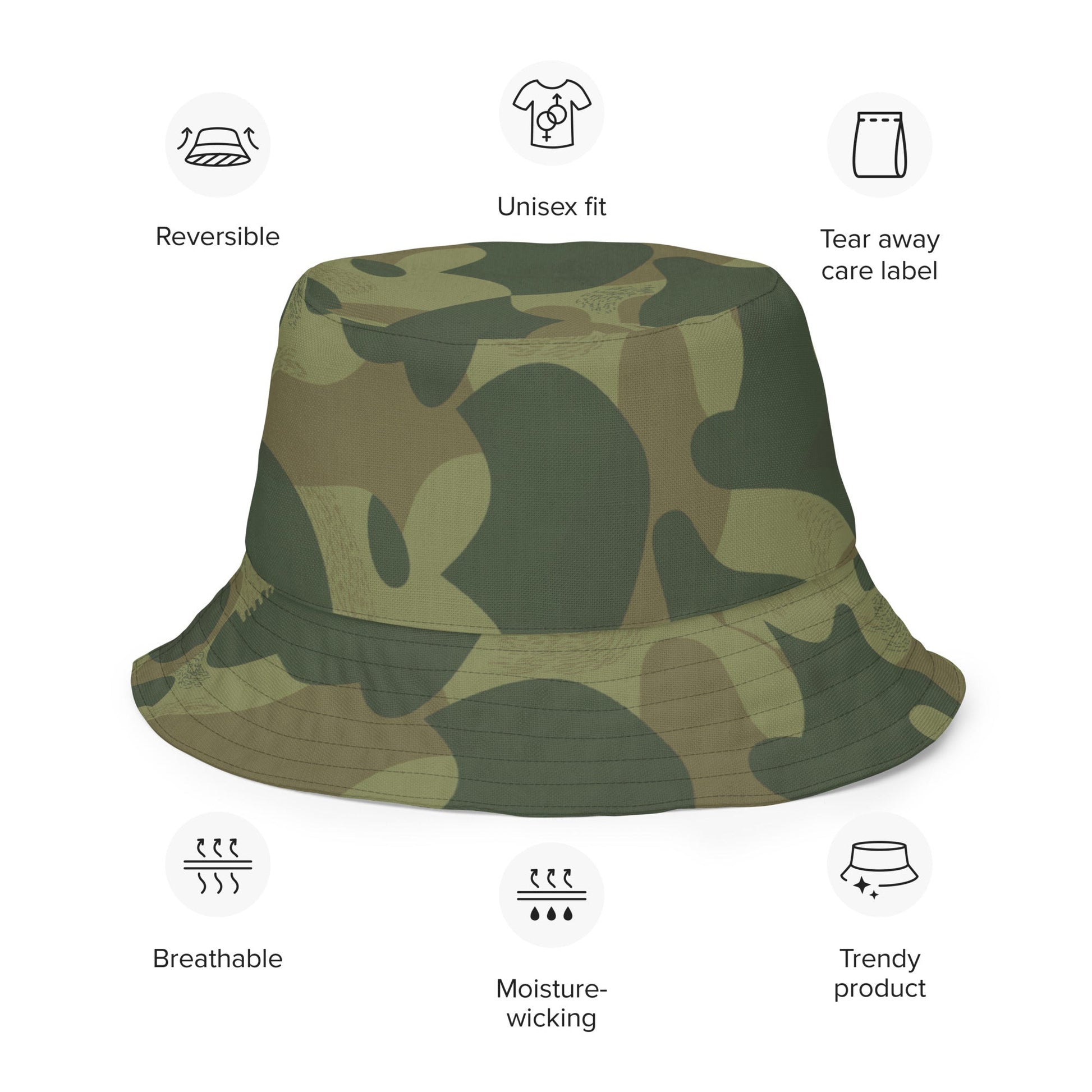 Belgian Brushstroke Moon and Balls CAMO Reversible bucket hat - Bucket Hats