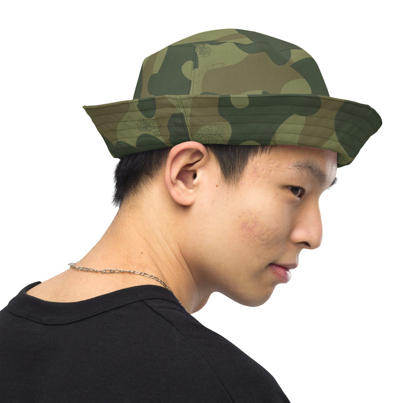 Brushstroke Moon and Balls CAMO Reversible Bucket Hat - Head