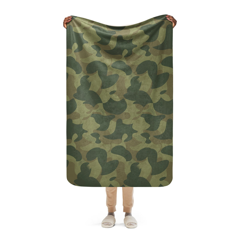 Brushstroke Moon and Balls CAMO Sherpa Blanket - 37″×57″