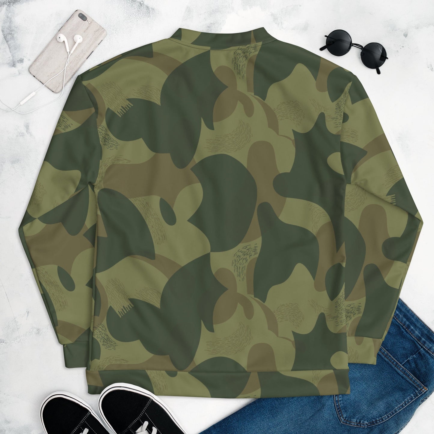 Belgian Brushstroke Moon and Balls CAMO Unisex Bomber Jacket - Jackets