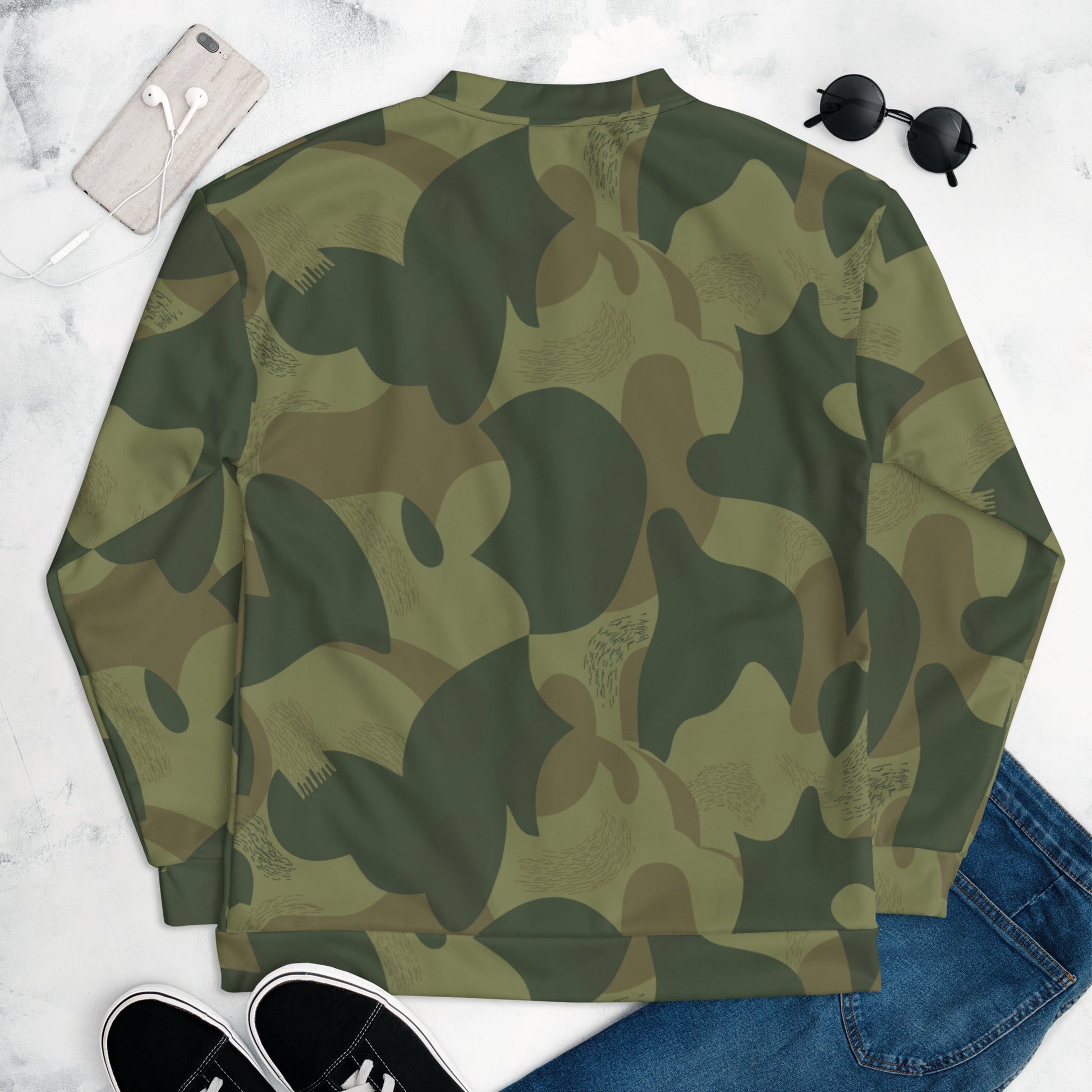 Belgian Brushstroke Moon and Balls CAMO Unisex Bomber Jacket - Jackets