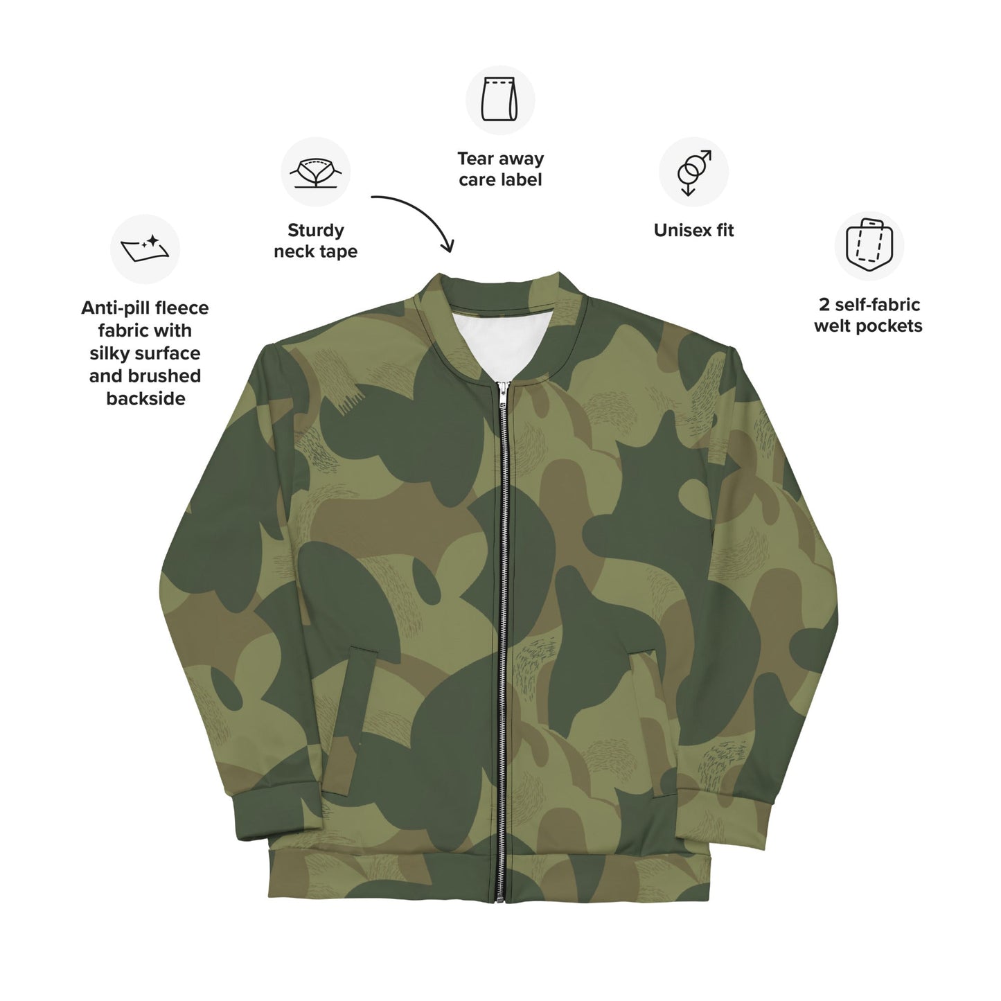 Belgian Brushstroke Moon and Balls CAMO Unisex Bomber Jacket - Jackets