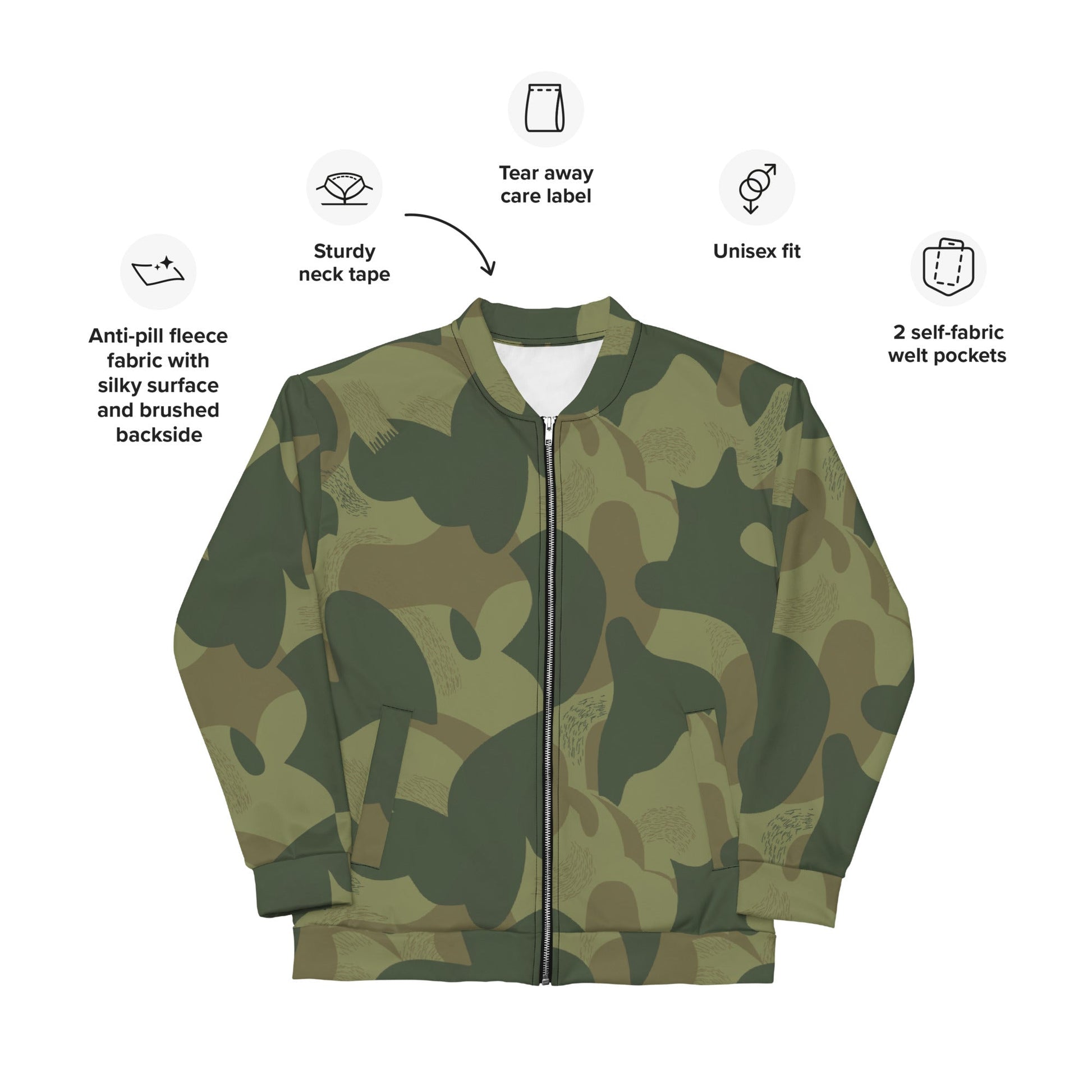 Belgian Brushstroke Moon and Balls CAMO Unisex Bomber Jacket - Jackets