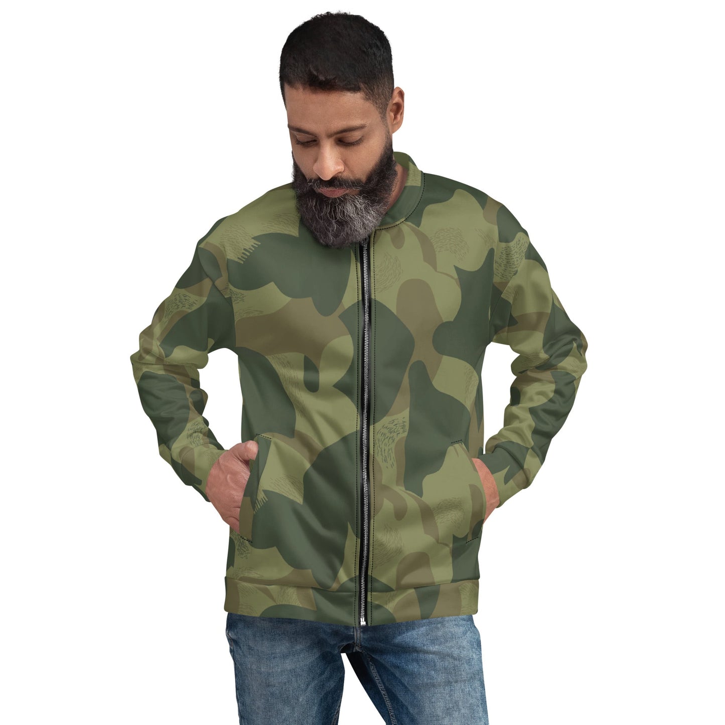 Belgian Brushstroke Moon and Balls CAMO Unisex Bomber Jacket - Jackets
