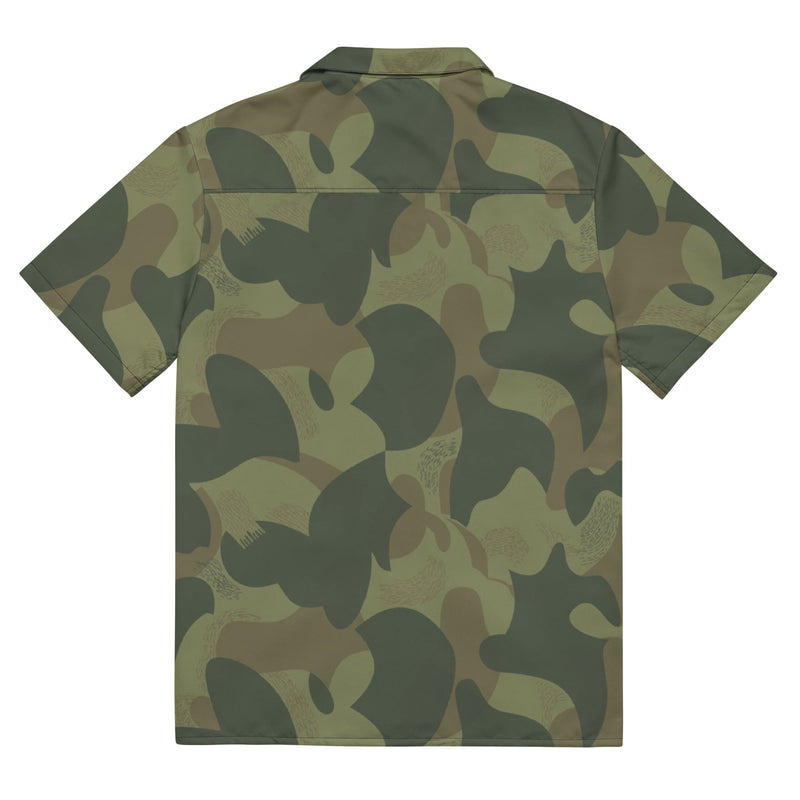 Brushstroke Moon and Balls CAMO Unisex Short-Sleeve Button Shirt - Button-Up