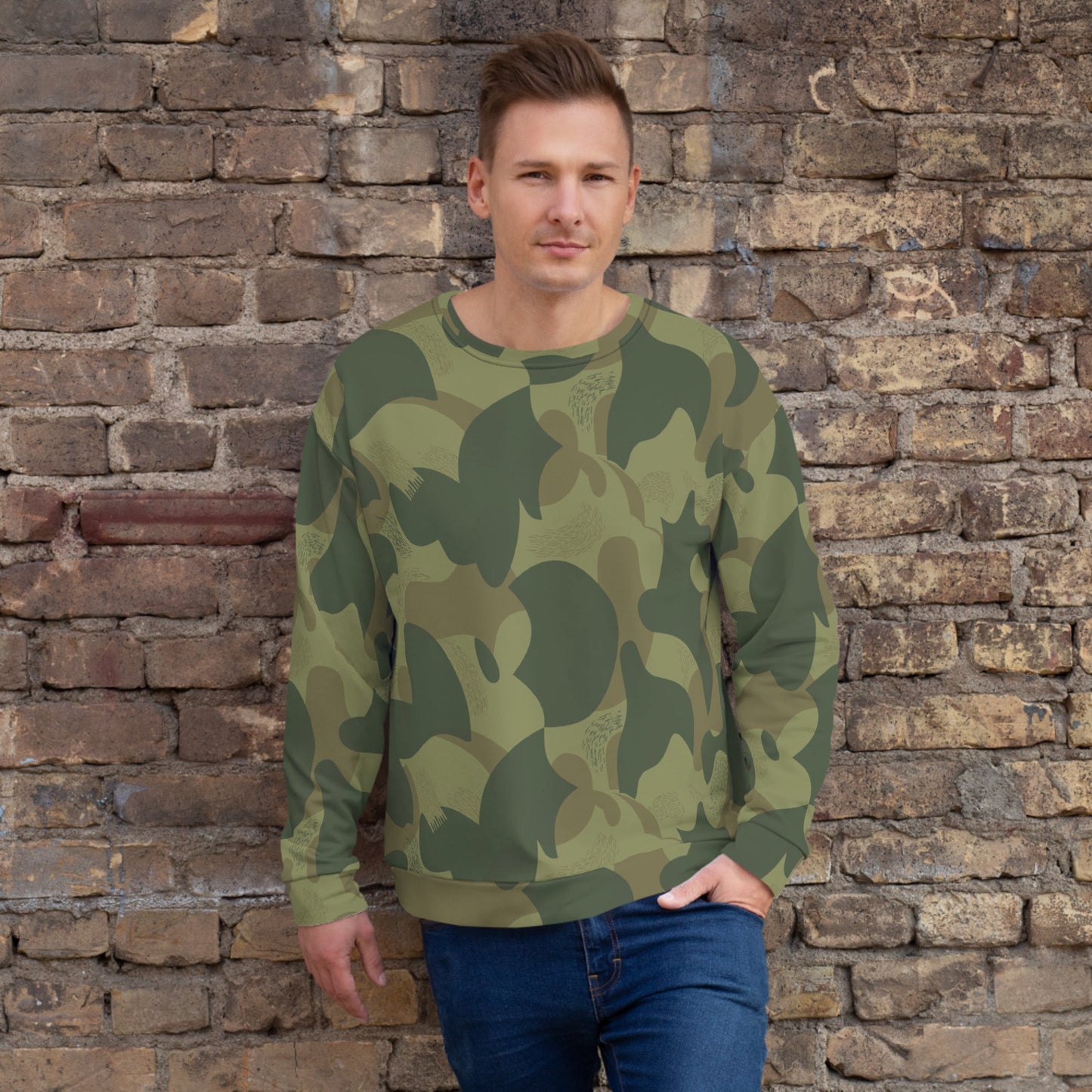 Belgian Brushstroke Moon and Balls CAMO Unisex Sweatshirt - XS - Sweatshirts