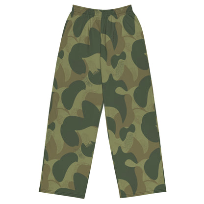 Belgian Brushstroke Moon and Balls CAMO unisex wide-leg pants - 2XS - Wide-leg Pants