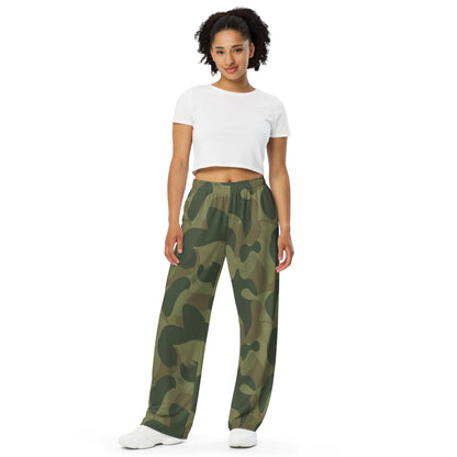 Belgian Brushstroke Moon and Balls CAMO unisex wide-leg pants - Wide-leg Pants