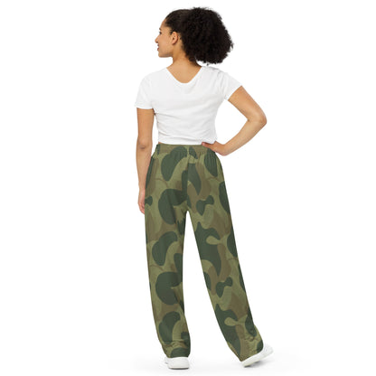 Belgian Brushstroke Moon and Balls CAMO unisex wide-leg pants - Wide-leg Pants