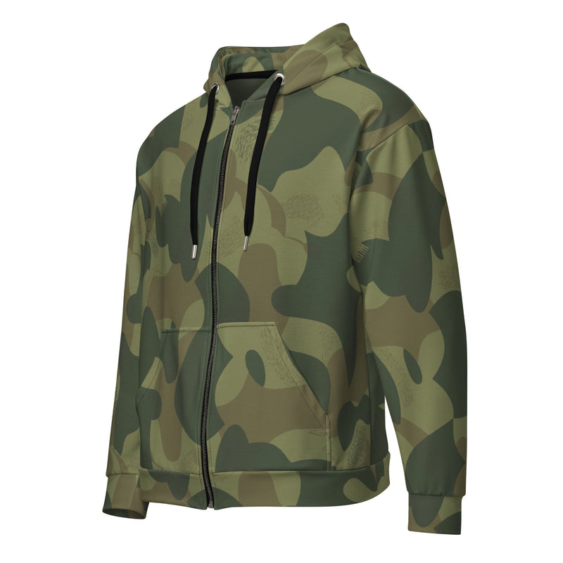 Brushstroke Moon and Balls CAMO Unisex Zip Hoodie