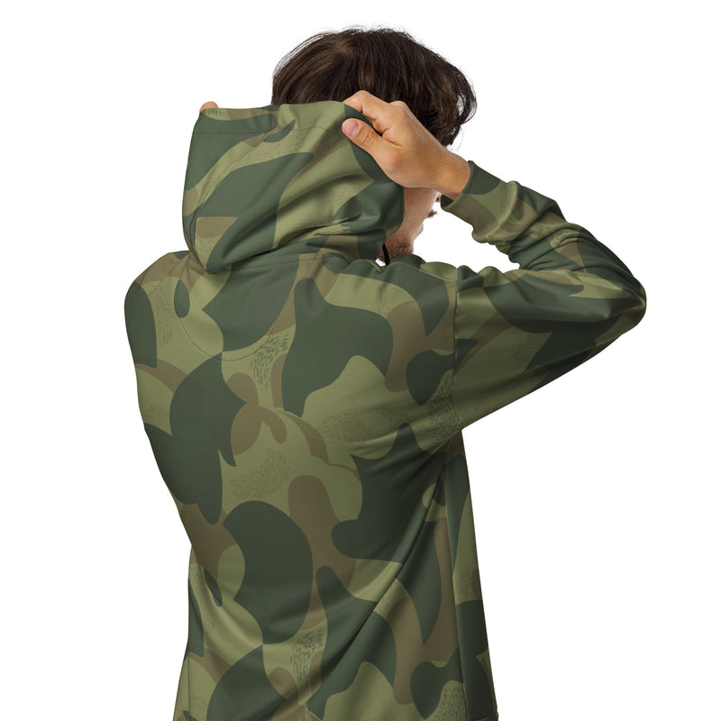 Brushstroke Moon and Balls CAMO Unisex Zip Hoodie