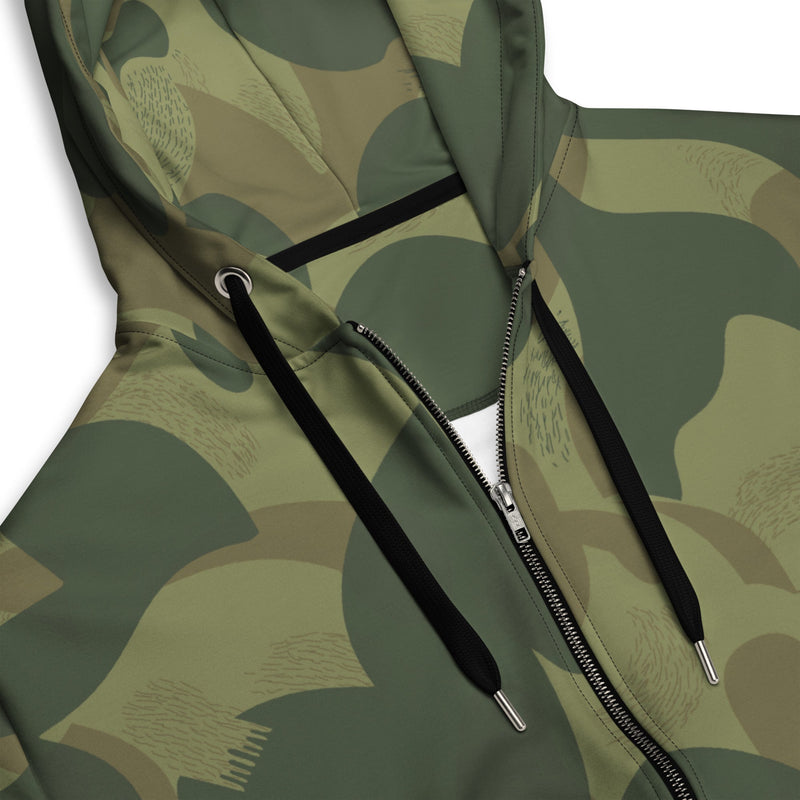 Brushstroke Moon and Balls CAMO Unisex Zip Hoodie