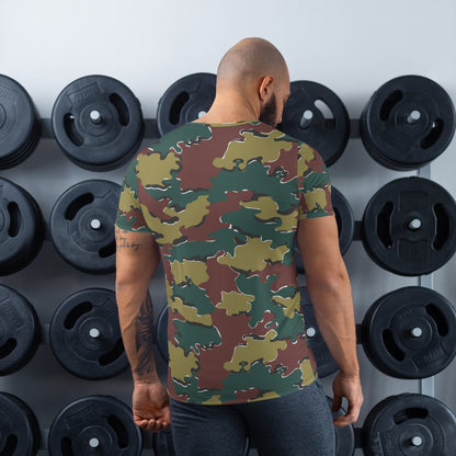 Belgian Jigsaw Autumn CAMO Mens Athletic T-shirt - T-Shirts