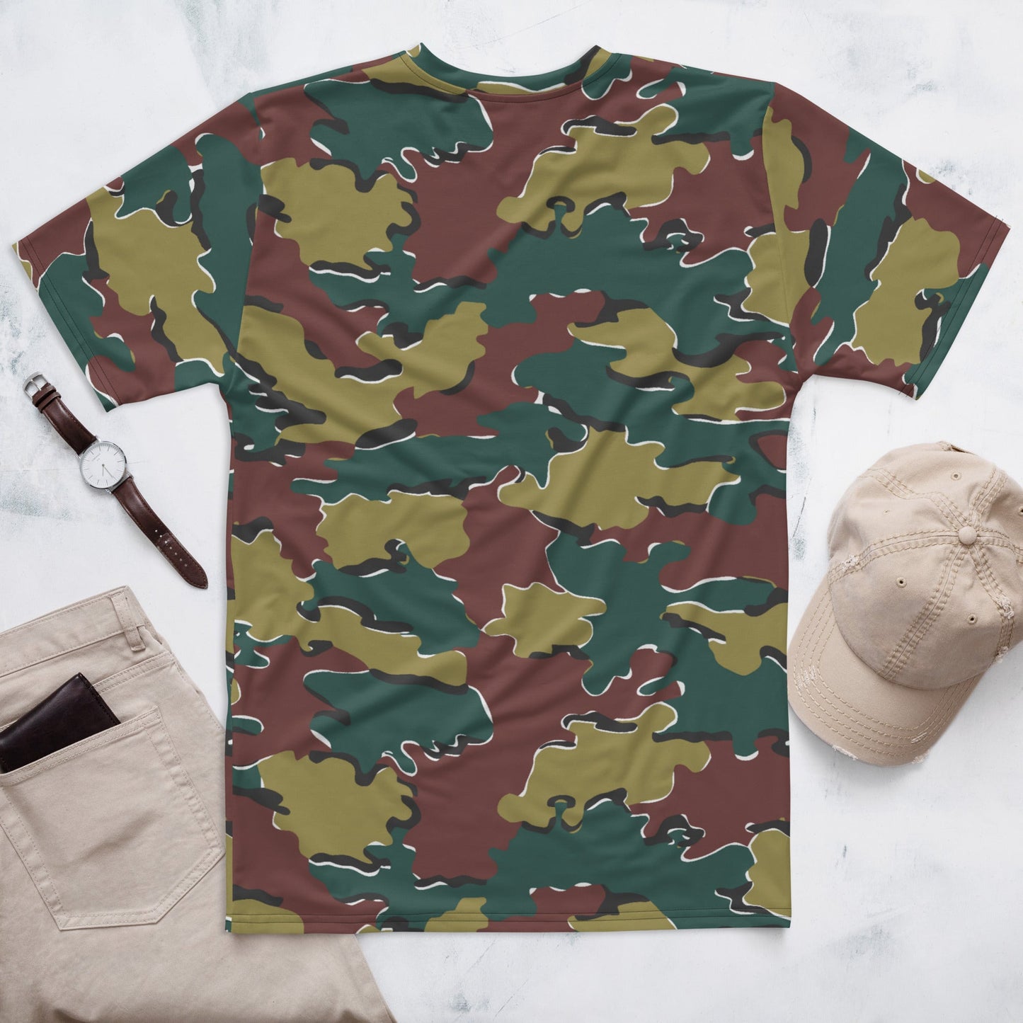 Belgian Jigsaw Autumn CAMO Mens T-shirt - T-Shirts