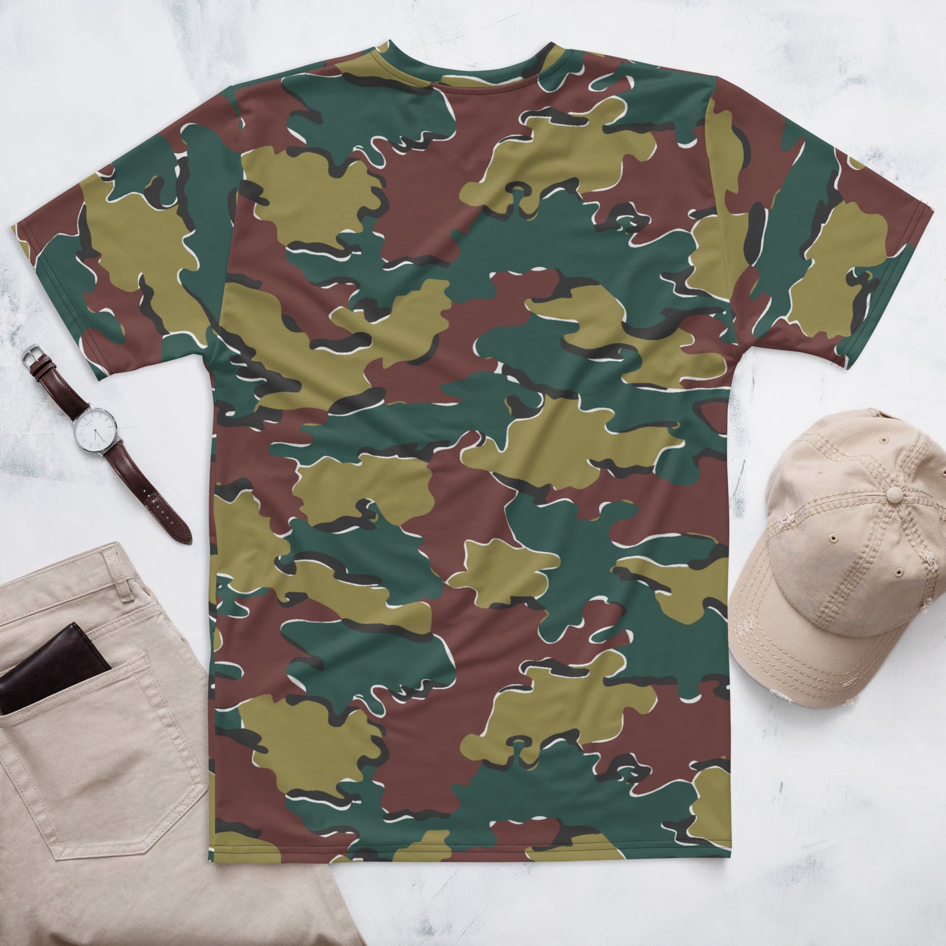 Belgian Jigsaw Autumn CAMO Mens T-shirt - T-Shirts