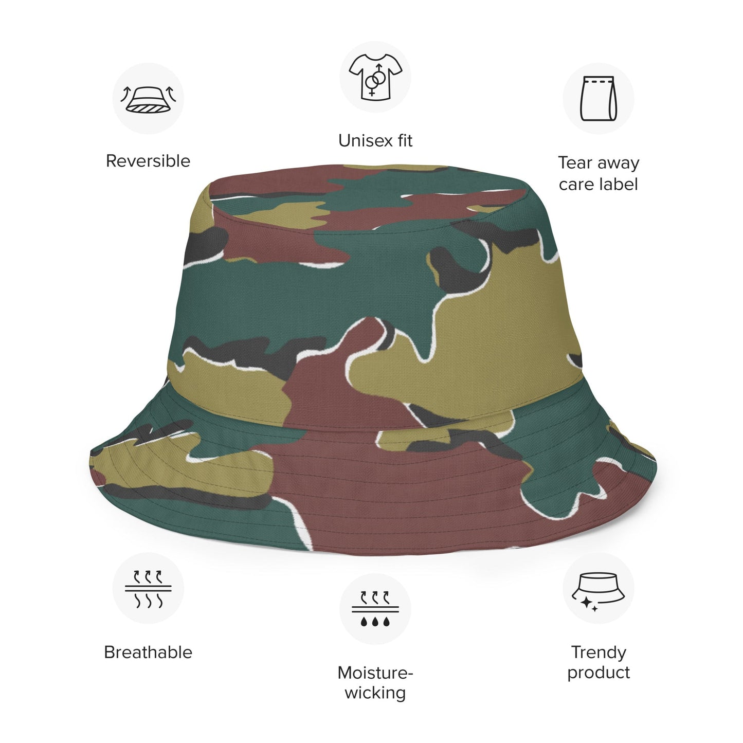 Belgian Jigsaw Autumn CAMO Reversible bucket hat - Bucket Hats