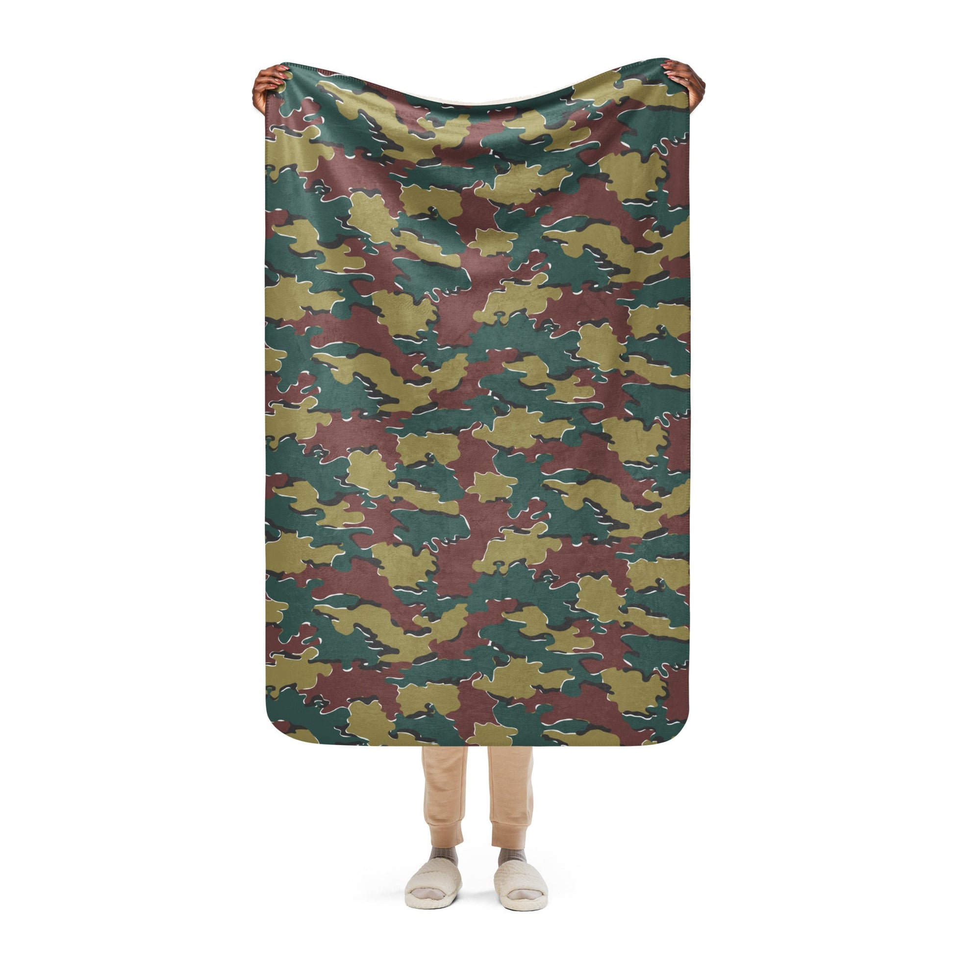 Belgian Jigsaw Autumn CAMO Sherpa blanket - 37″×57″ - Blankets