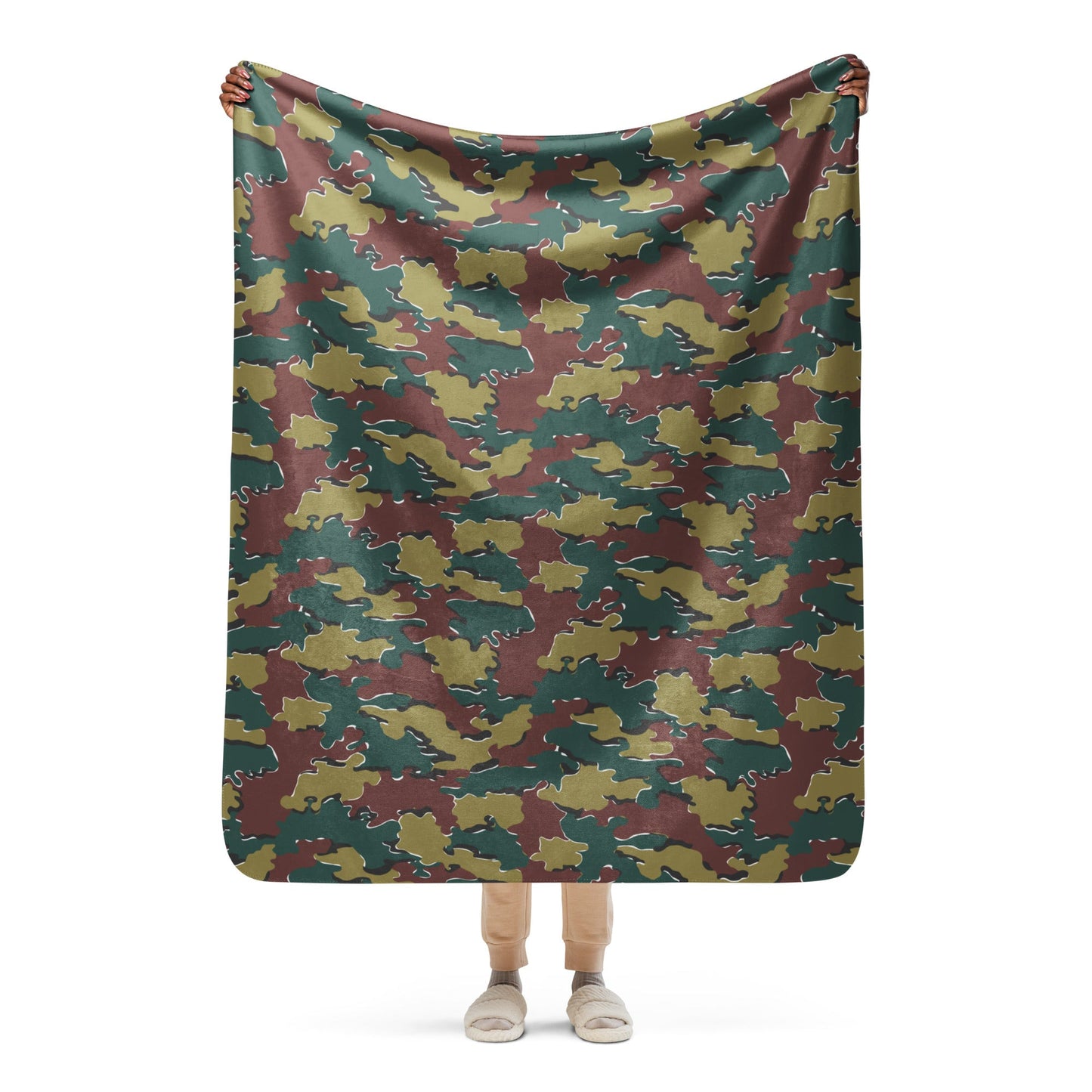 Belgian Jigsaw Autumn CAMO Sherpa blanket - 50″×60″ - Blankets