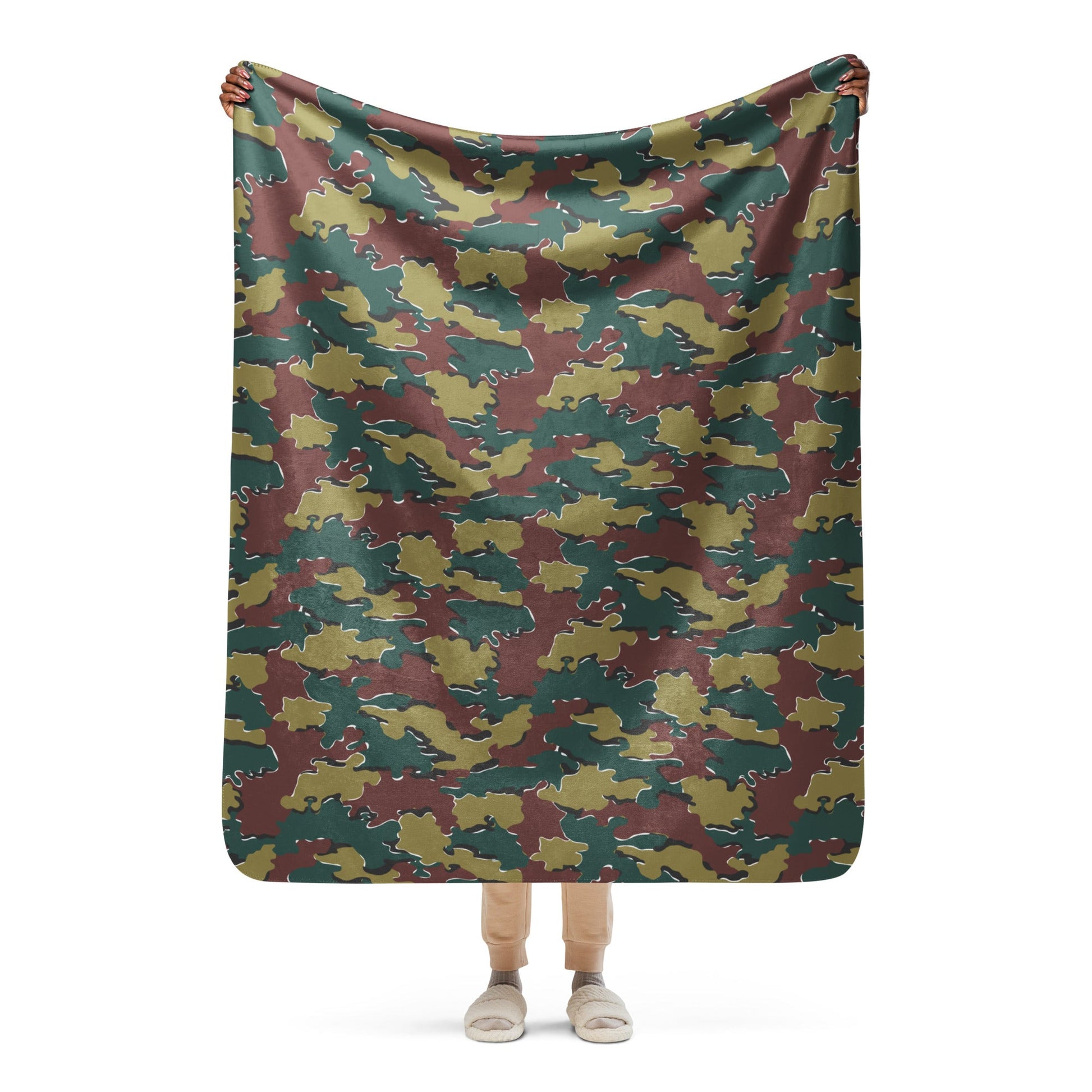 Belgian Jigsaw Autumn CAMO Sherpa blanket - 50″×60″ - Blankets