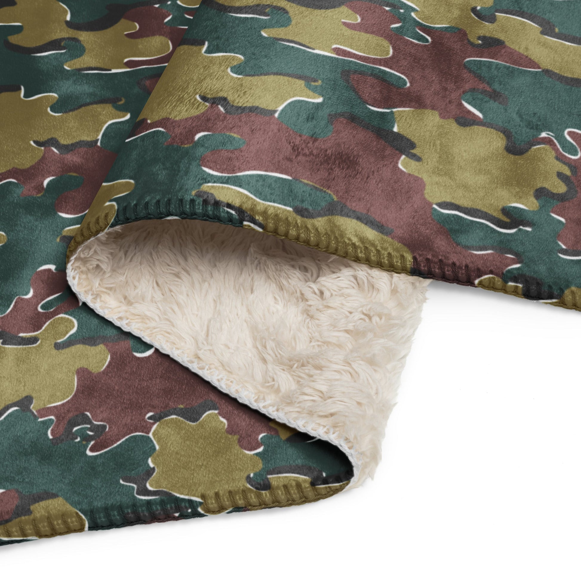 Belgian Jigsaw Autumn CAMO Sherpa blanket - Blankets