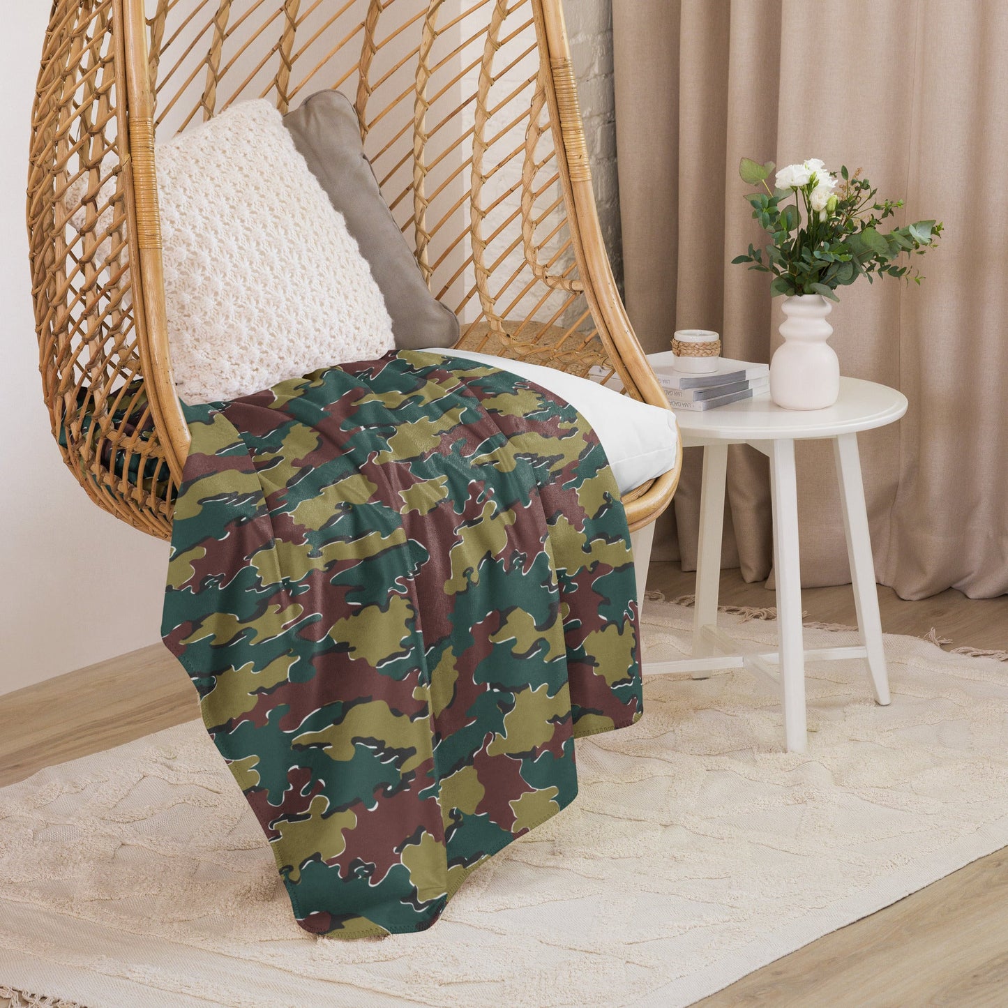 Belgian Jigsaw Autumn CAMO Sherpa blanket - Blankets