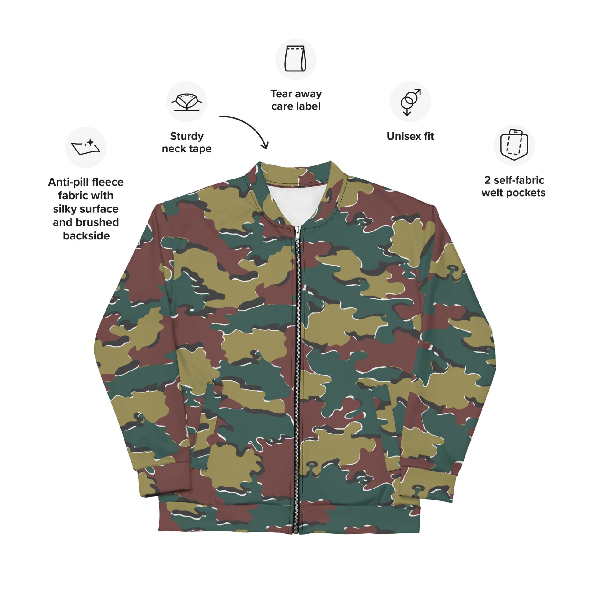 Belgian Jigsaw Autumn CAMO Unisex Bomber Jacket - Jackets