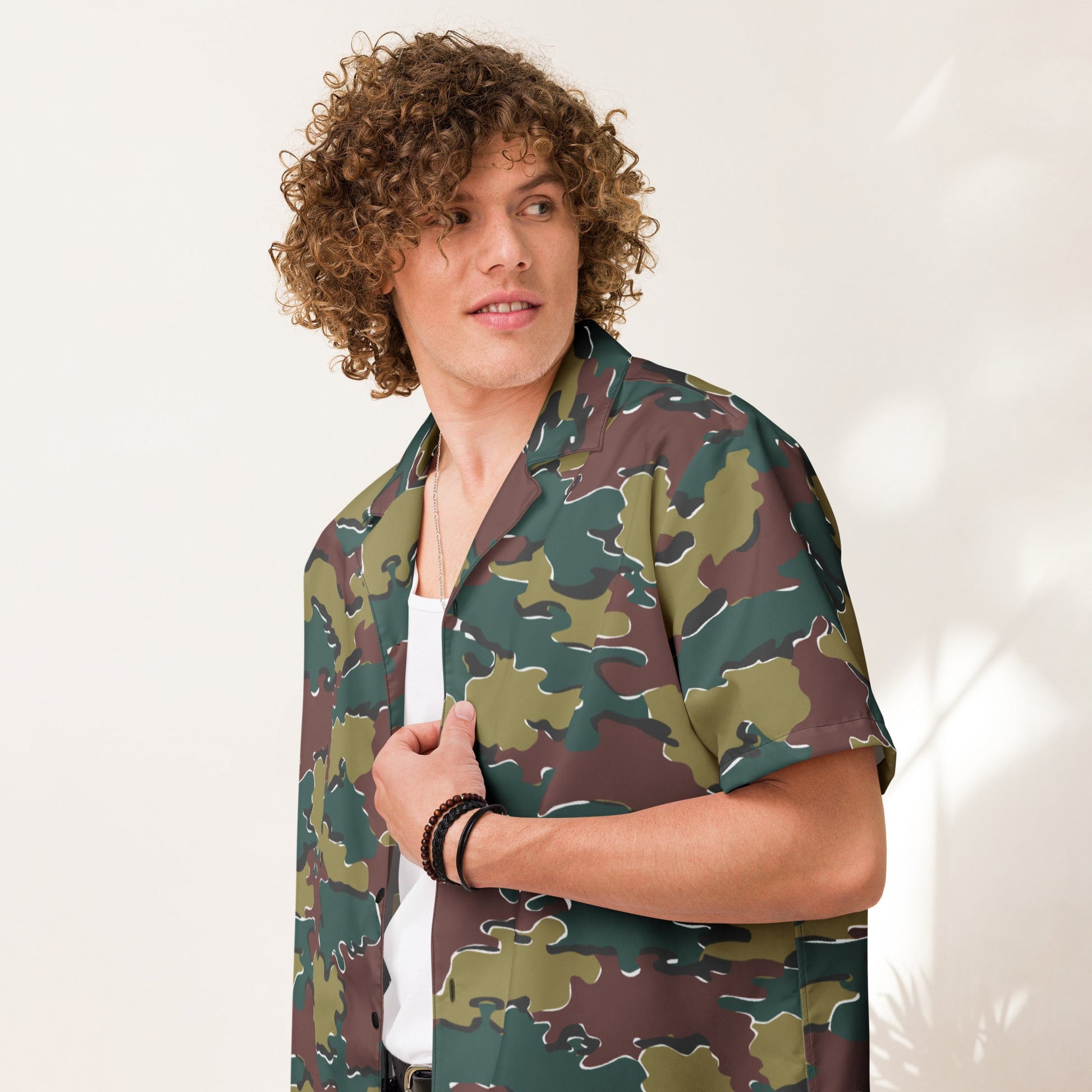 Belgian Jigsaw Autumn CAMO Unisex button shirt Button Shirts