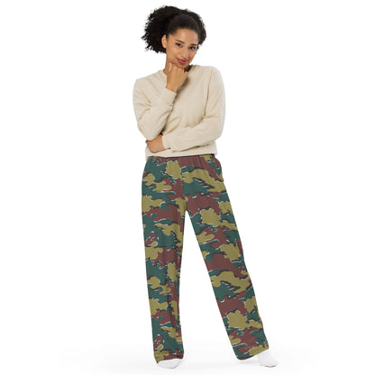 Belgian Jigsaw Autumn CAMO unisex wide leg pants Wide Pants