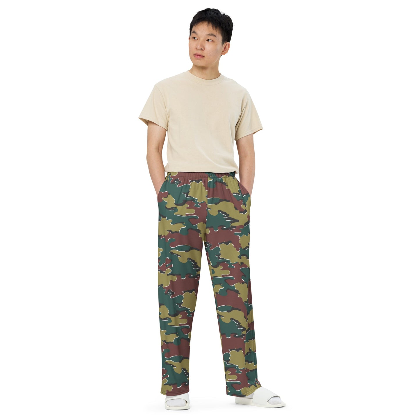 Belgian Jigsaw Autumn CAMO unisex wide leg pants Wide Pants