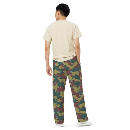 Belgian Jigsaw Autumn CAMO unisex wide leg pants Wide Pants
