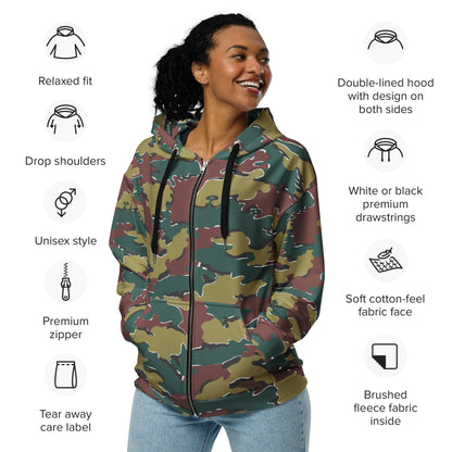 Belgian Jigsaw Autumn CAMO Unisex zip hoodie - Zip Hoodies