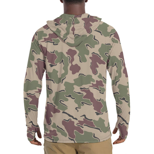 Belgian Jigsaw Korps Mariniers CAMO Mens Sunscreen Sports Hoodie With Thumb Holes