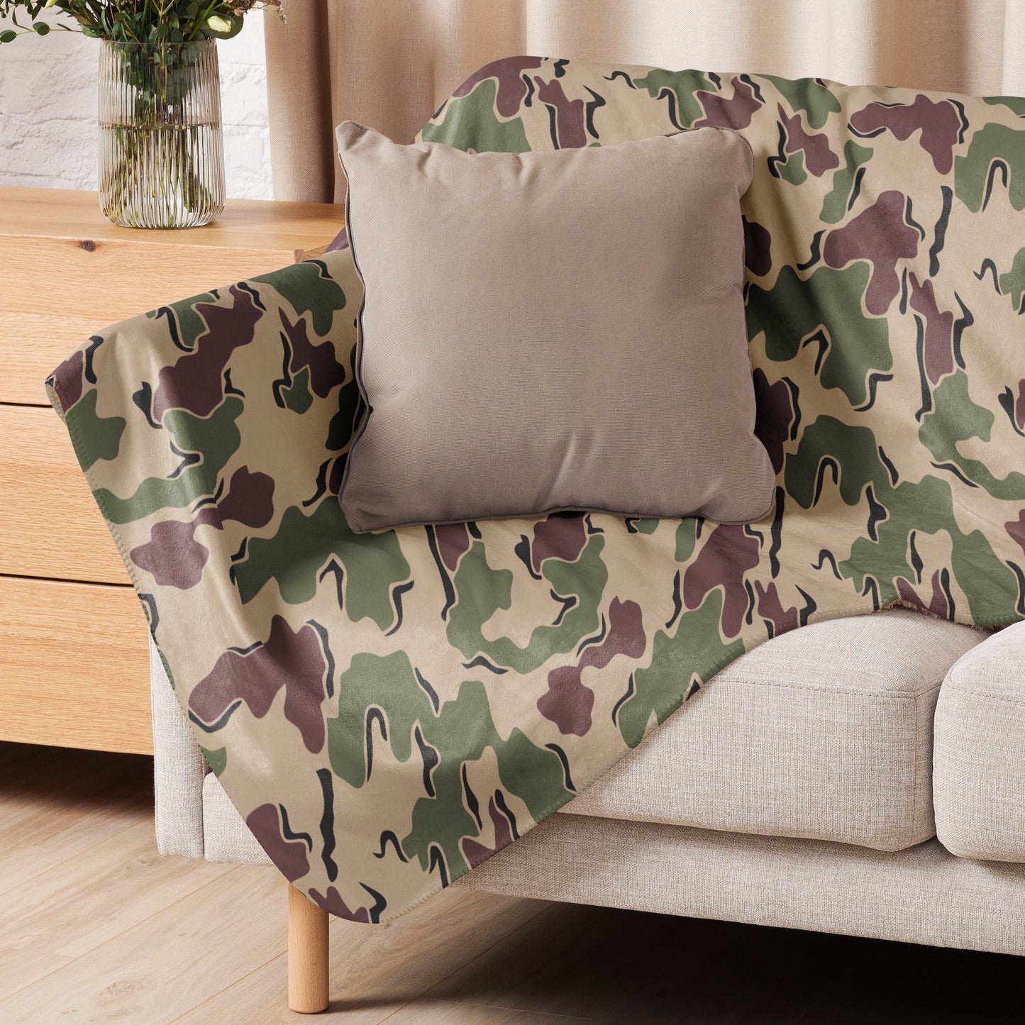 Belgian Jigsaw Korps Mariniers CAMO Sherpa blanket - Blankets