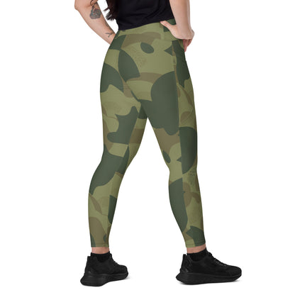 Belgium Brushstroke Moon and Balls CAMO Leggings with pockets - 2XS - Womens With Pockets